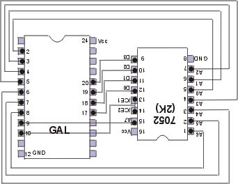 PROM to GAL wiring for 2k